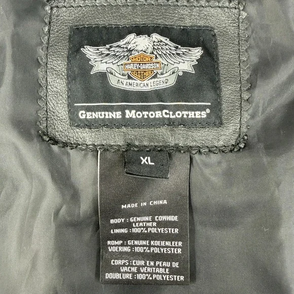 Vtg Harley Davidson Pathway Leather Vest Mens XL 98103-02VM Snap Chain Extenders - Picture 7 of 13